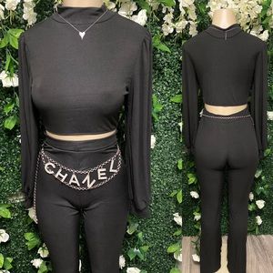 Casual Flare Leg Pants Set